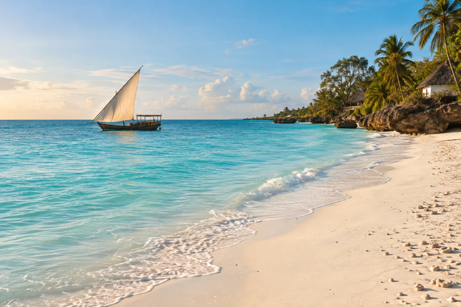 A peaceful island shoreline